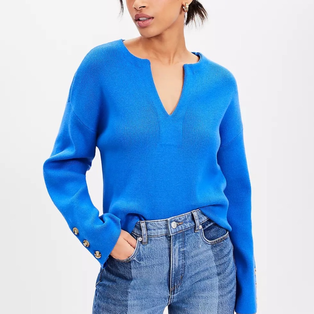 LOFT Split Neck Sweater NWT